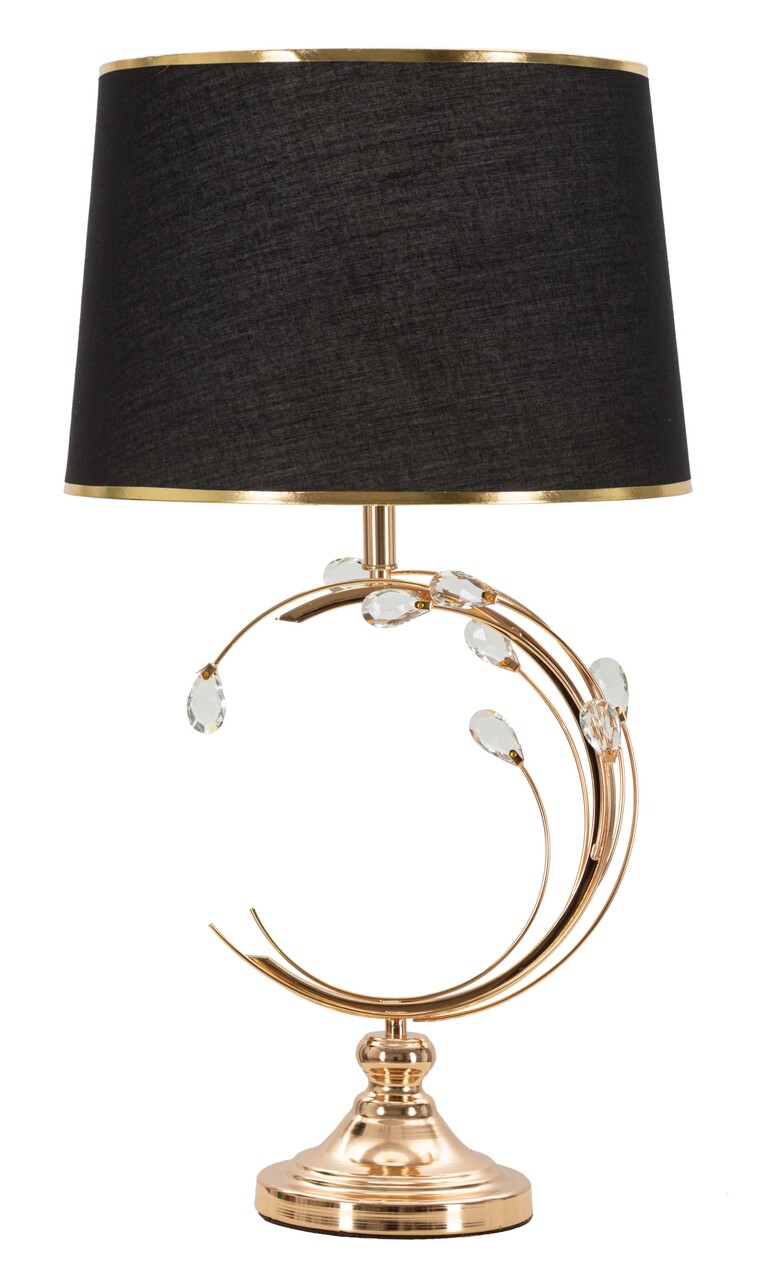 Lampa de masa Bruxelles, Mauro Ferretti, 1 x E27, 40W, 36x65 cm, fier/sticla, negru/auriu - imagine 7